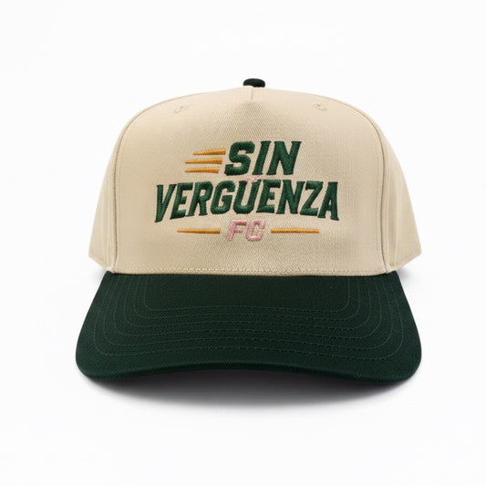 Sin Vergüenza FC - Cream/Forest Green Snapback